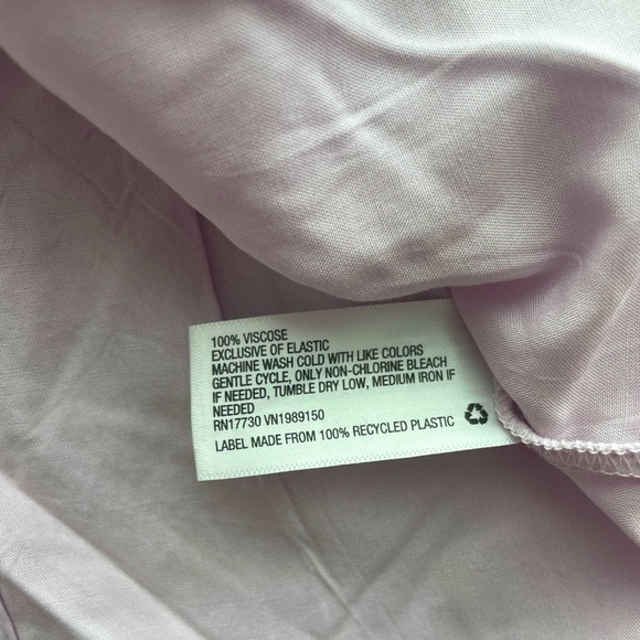 Stylish Puffed Sleeve Pull Over Blouse Light Pink/ Violet Ruffled Top - Picture 11 of 11